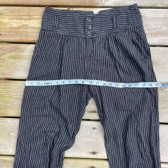 Sundance Striped Linen Cotton Pleated Pants Trousers - Picture 7 of 10